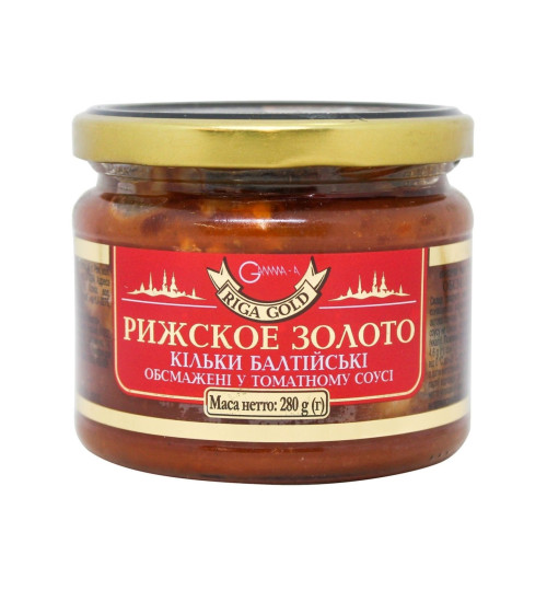 Рижское золото Кільки балтійські обсмажені у т/с ,скло, 280 г